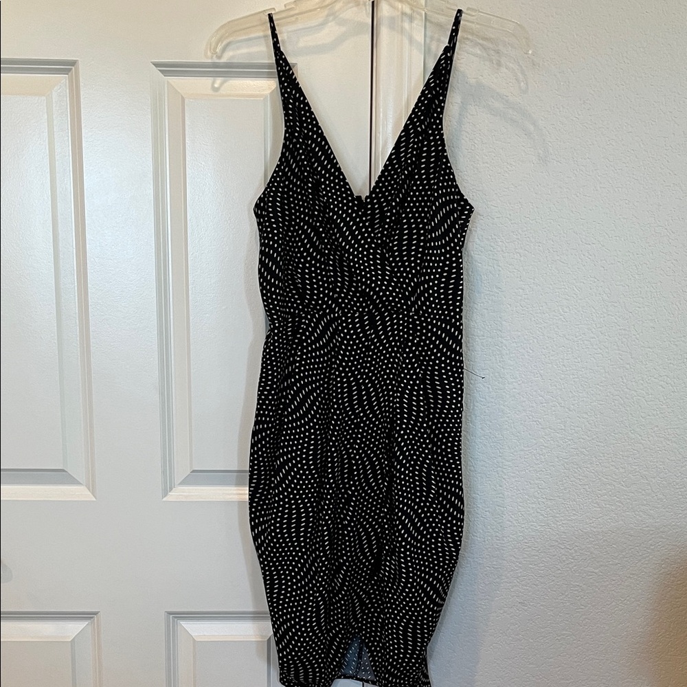 NWT Super Cute Express Black and White Polka Dot Dress